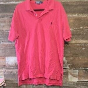 Ralph Lauren Men’s Coral Pink Polo Shirt with Embroidered Pony, Size XL
